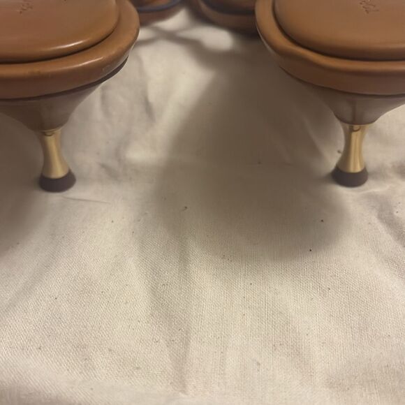 Tory Burch Miller Bombé Low Heel Sandals/Dust Bag Caramel Corn 8 - Picture 9 of 16